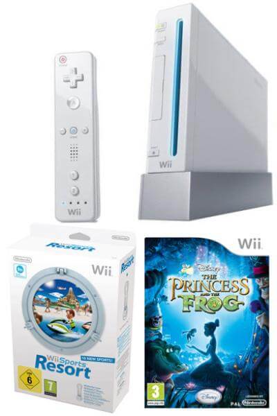 Nintendo Wii Console: Bundle (Including Wii Sports Resort & The Princess And The Frog)