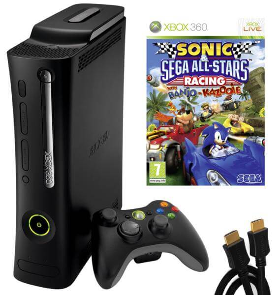 Xbox 360 Elite Console: Bundle (including Sonic & Sega All-Stars Racing & HDMI Cable)