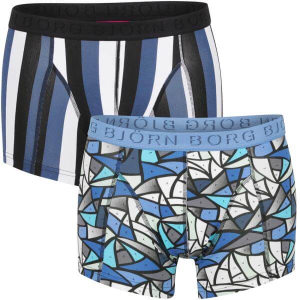Bjorn Borg Men's 2-Pack Short Shorts - Mosaic and Stripe Blue