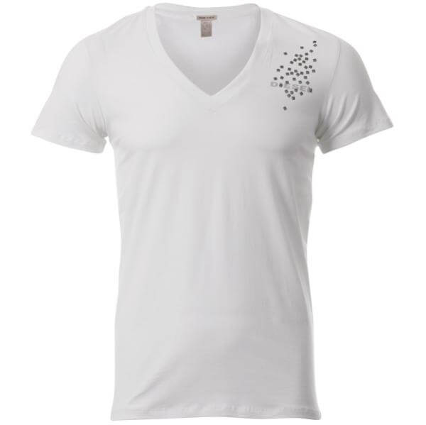 Diesel Diesel Studded Deep V Neck T-shirt White