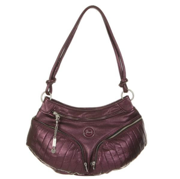 Diesel metallic zip front scoop shoulder bag