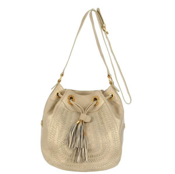 Ri2k Eaves Metallic Leather Drawstring Bag
