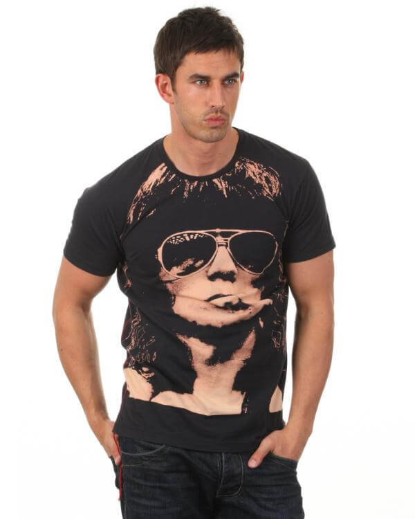 House Of Gods Men's Keith Richards Print - T - Shirt - Black 