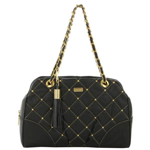 Suzy Smith Jewell Leather quilted stud shoulder bag 