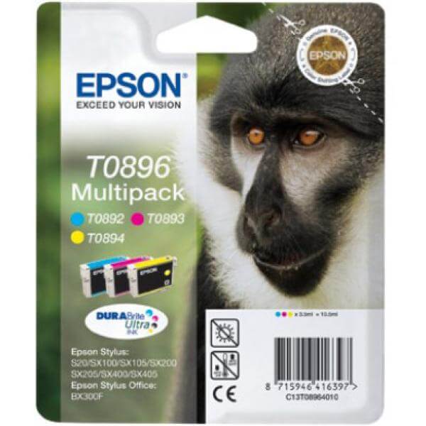 Epson T0896 C/M/Y Ink Cartridge Multipack