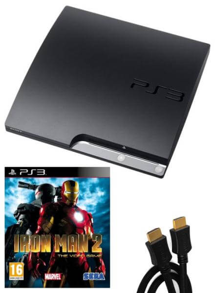 Playstation 3 PS3 Slim 120GB Console: Bundle (including Iron Man 2 & 2M HDMI Cable)