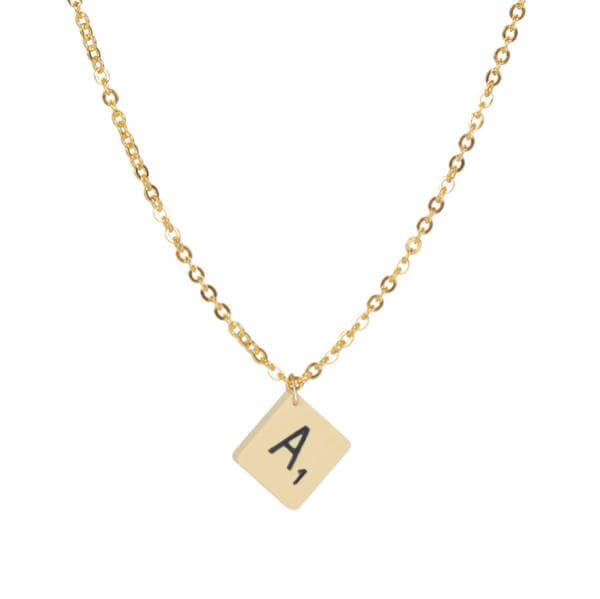Rock n' Rose Scrabble necklace 