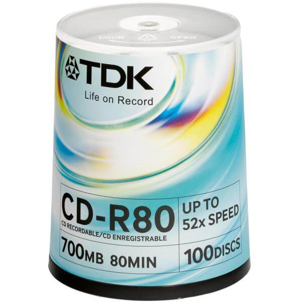 TDK CD-R 52x Speed (100pk) 80CBA100