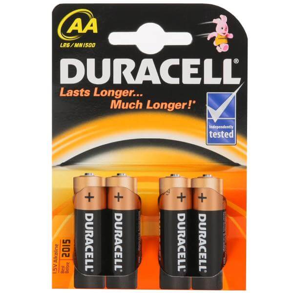 Duracell AA 1.5V Batteries - 4 pack