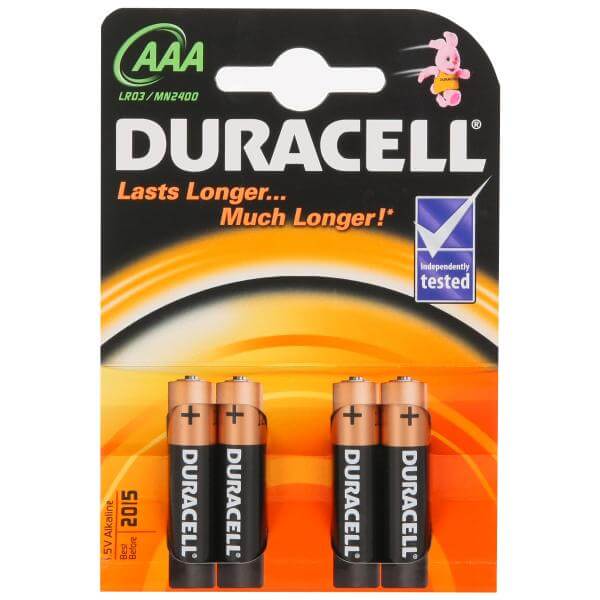 Duracell AAA 1.5V Batteries - 4 pack