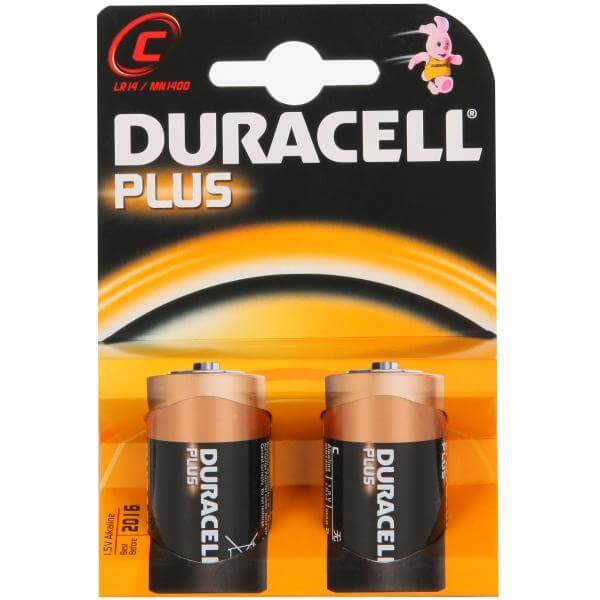 Duracell C Plus Batteries - 2 pack