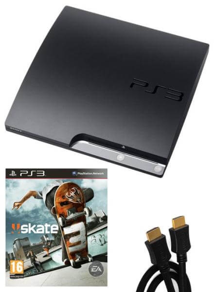 Playstation 3 PS3 Slim 120GB Console: Bundle (including Skate 3 & 2M HDMI Cable)
