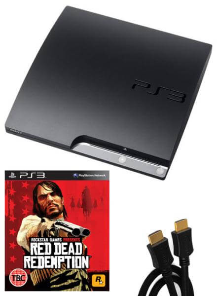 Playstation 3 PS3 Slim 120GB Console: Bundle (including Red Dead Redemption & 2M HDMI Cable)