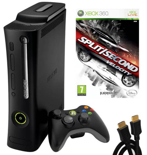 Xbox 360 Elite Console: Bundle (including Split Second: Velocity & HDMI Cable)