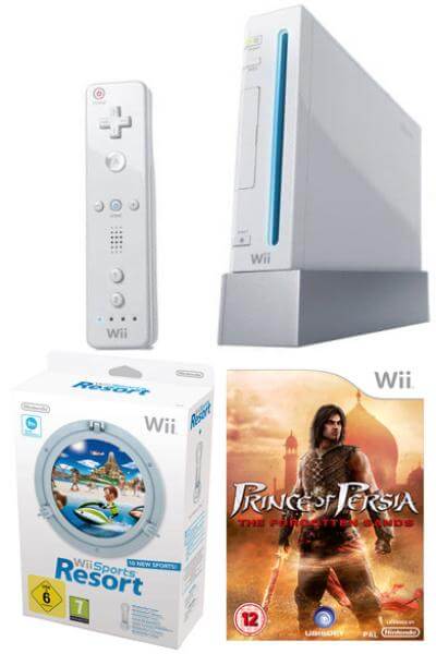 Nintendo Wii Console: Bundle (Including Wii Sports Resort & Prince of Persia: The Forgotten Sands)