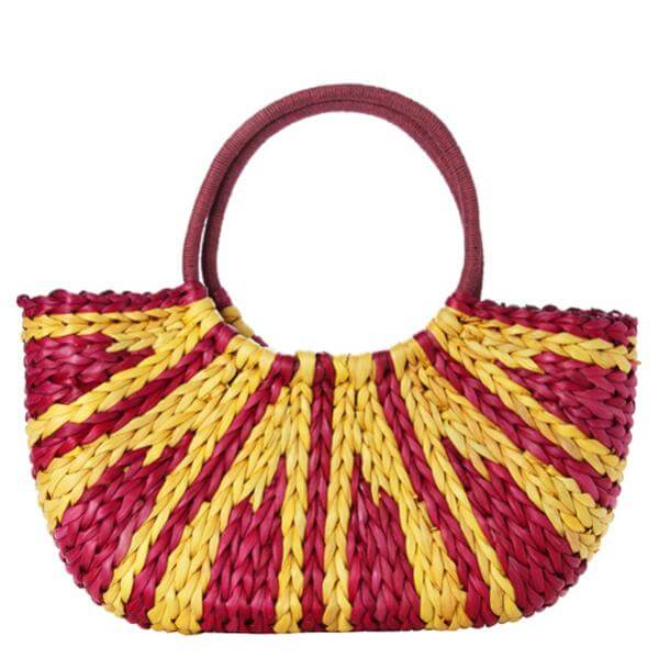 French Connection Sunrise Straw Bag  - Very Berry/Mustard