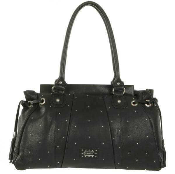 Suzy Smith Leather Pinhead Studded Large Tote Bag 