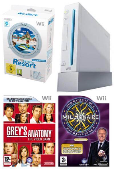 Nintendo Wii Console: Bundle (Including Wii Sports Resort, Grey's Anatomy & Who Wants To Be a Millionaire: 2nd Edition)