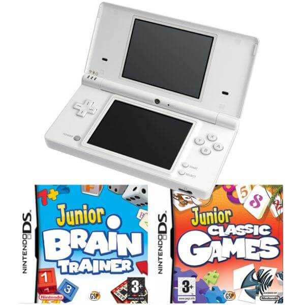 Nintendo DSi Console White: Bundle (Including Junior Brain Trainer & Junior Classic Games)