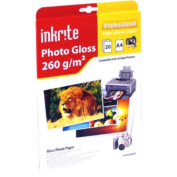 Inkrite PhotoPlus Professional Paper Photo Gloss 260gsm A4 (20 sheets)