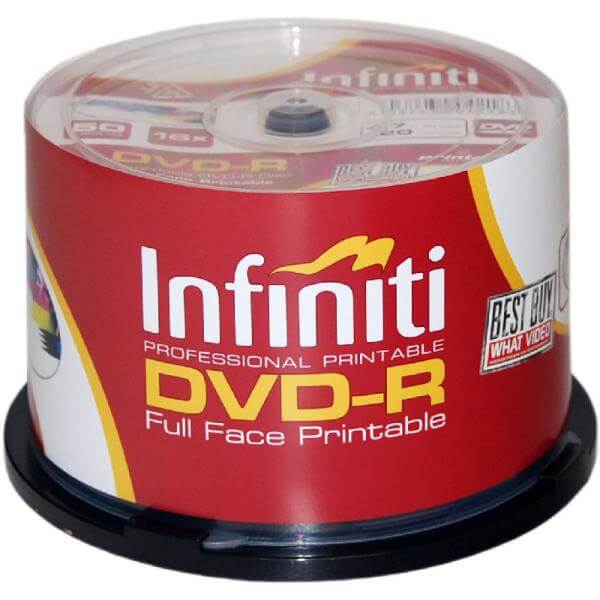 Infiniti DVD-R 16x Speed (50 Pack) Printable Full-Face - (RS16XDVDMR50P)