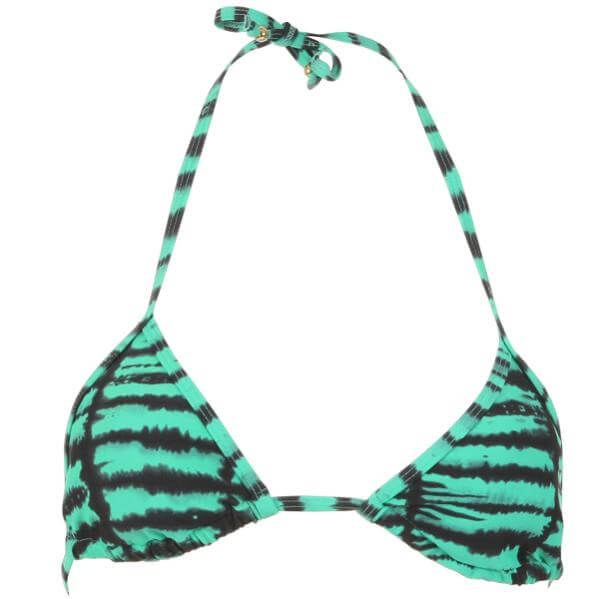 French Connection Marina Ink Miami Green Triangle Bikini Top