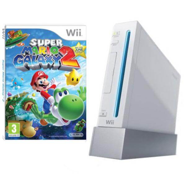 White Wii Console and Super Mario Galaxy 2 Bundle