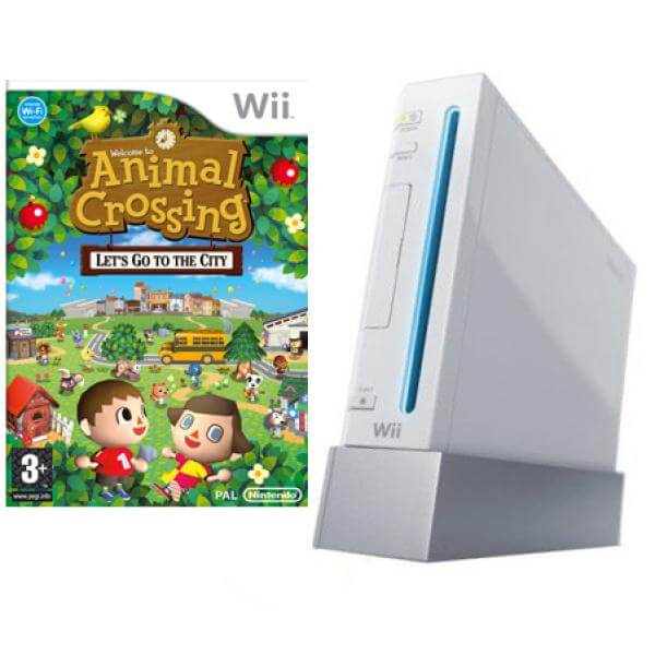 White Wii Console and Animal Crossing with Wii Speak Bundle