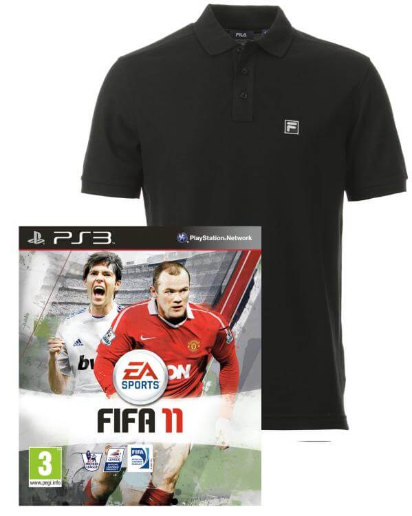 Fifa 11 Playstation 3 Game with Fila Premium Polo Shirt - Black