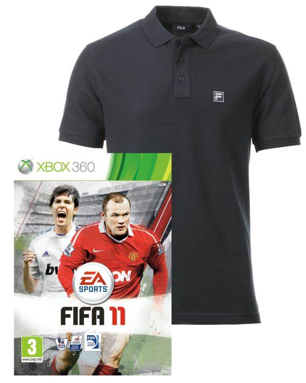 Fifa 11 Xbox 360 Game with Fila Premium Polo Shirt - Navy