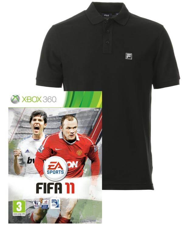 Fifa 11 Xbox 360 Game with Fila Premium Polo Shirt - Black