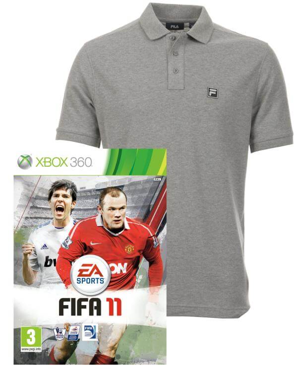 Fifa 11 Xbox 360 Game with Fila Premium Polo Shirt - Grey
