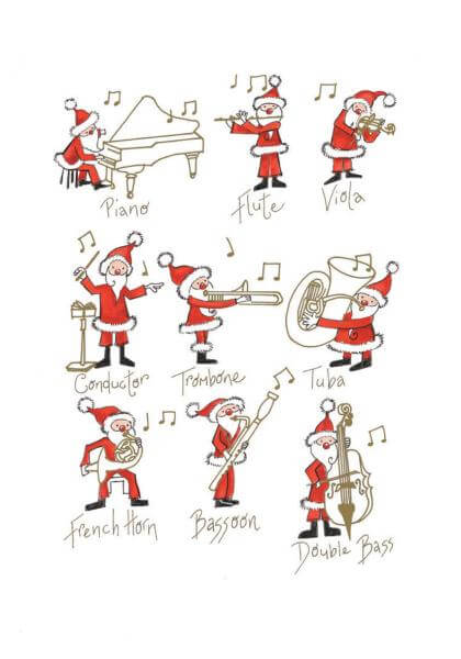 Classic FM Christmas Cards - Musical Father Christmas