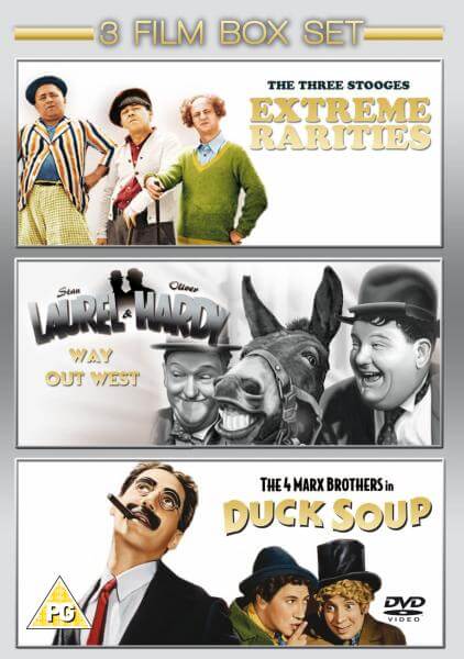 Three Stooges In Colour / Laurel and Hardy - Way Out West / Marx Bros - Duck Soup