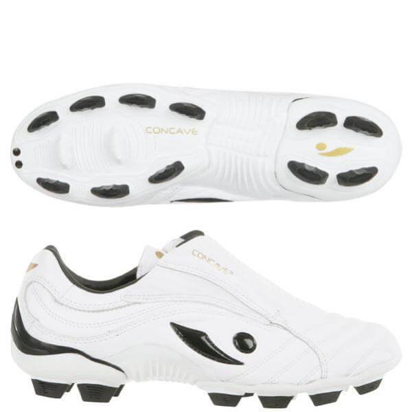 Concave Men's PT+ Classic Firm Ground Football Boots - White/Black