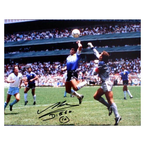 Diego Maradona Signed Photo: Hand Of God