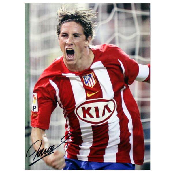 Fernando Torres Signed Photo: Scoring For Atletico Madrid