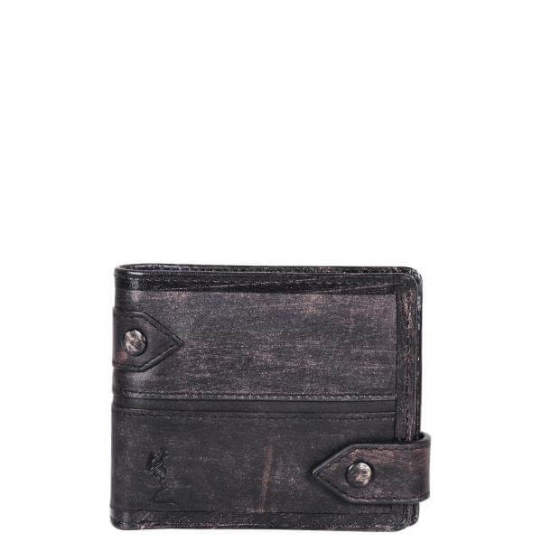 Religion emboss seamed leather wallet