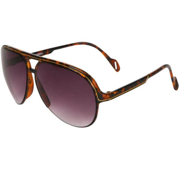 Berlin Plastic Aviator Style Sunglasses - Tort - Smoke Lens