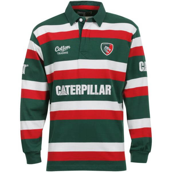 Cotton Traders Men's Leicester Tigers Home Shirt LS - Green