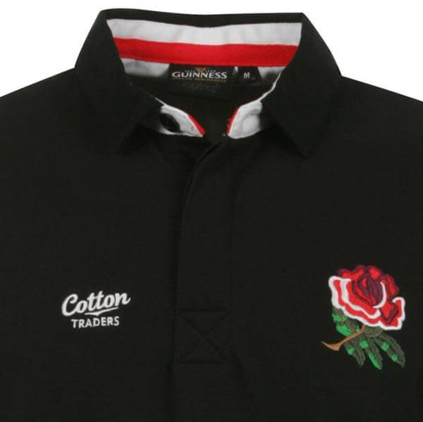 Cotton Traders Men's Guiness England Rugby Shirt SS - Black