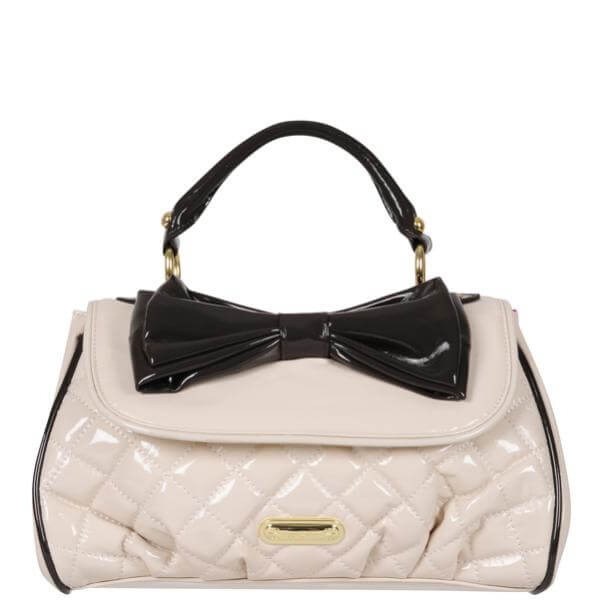 Suzy Smith Quilted Bow Detail Grab Bag- cream 