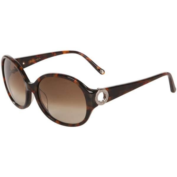 Lulu Guinness Anna Round Fashion Plastic Sunglasses - Black