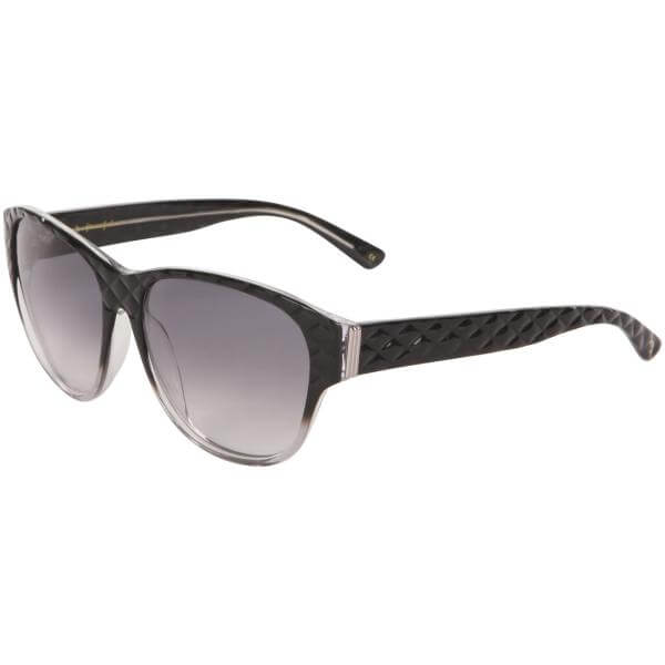 Lulu Guinness Angelina Retro Quilted Effect Sunglasses - Black Crystal Graduated Frame/ Grey Lens