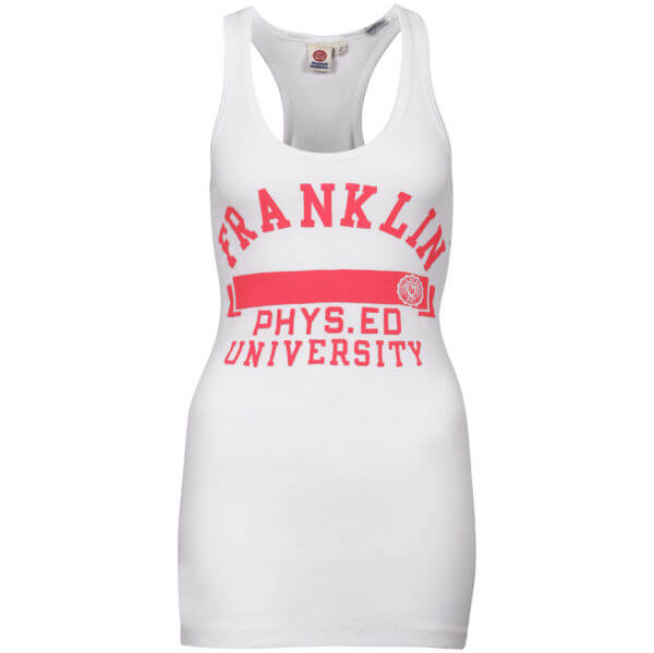 Franklin Marshall Women's University Ribbed Vest Top - White