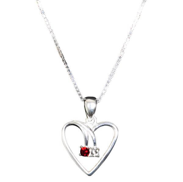 Beloved Swarovski Crystal Heart Pendant- silver- siam red-BELOVED HEART 