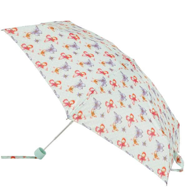 Fulton Vintage Butterfly Micro Slim Umbrella - Blue -Print