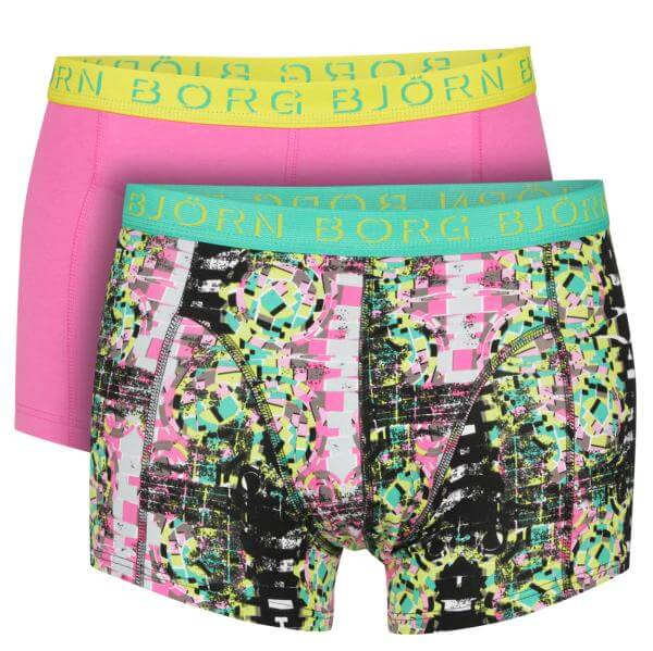 Bjorn Borg Short Shorts - 2 pack Glitch & Solid- Black/ Azalea Pink 
