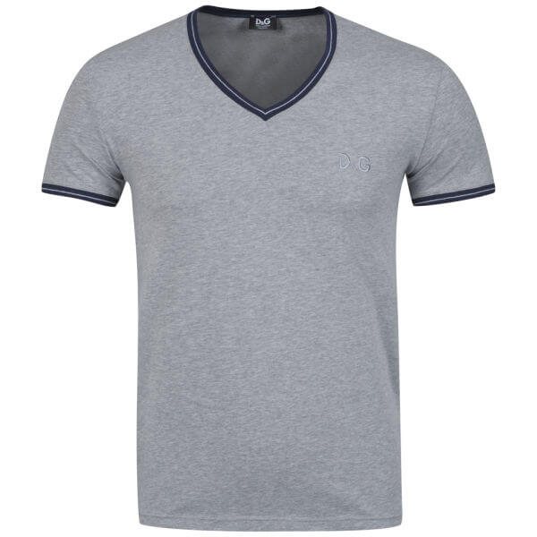 D&G Gold Medal V-Neck T-shirt - Grey