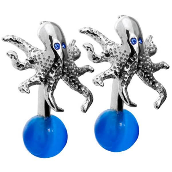 Tateossian Octopus Cufflinks (Blue)
